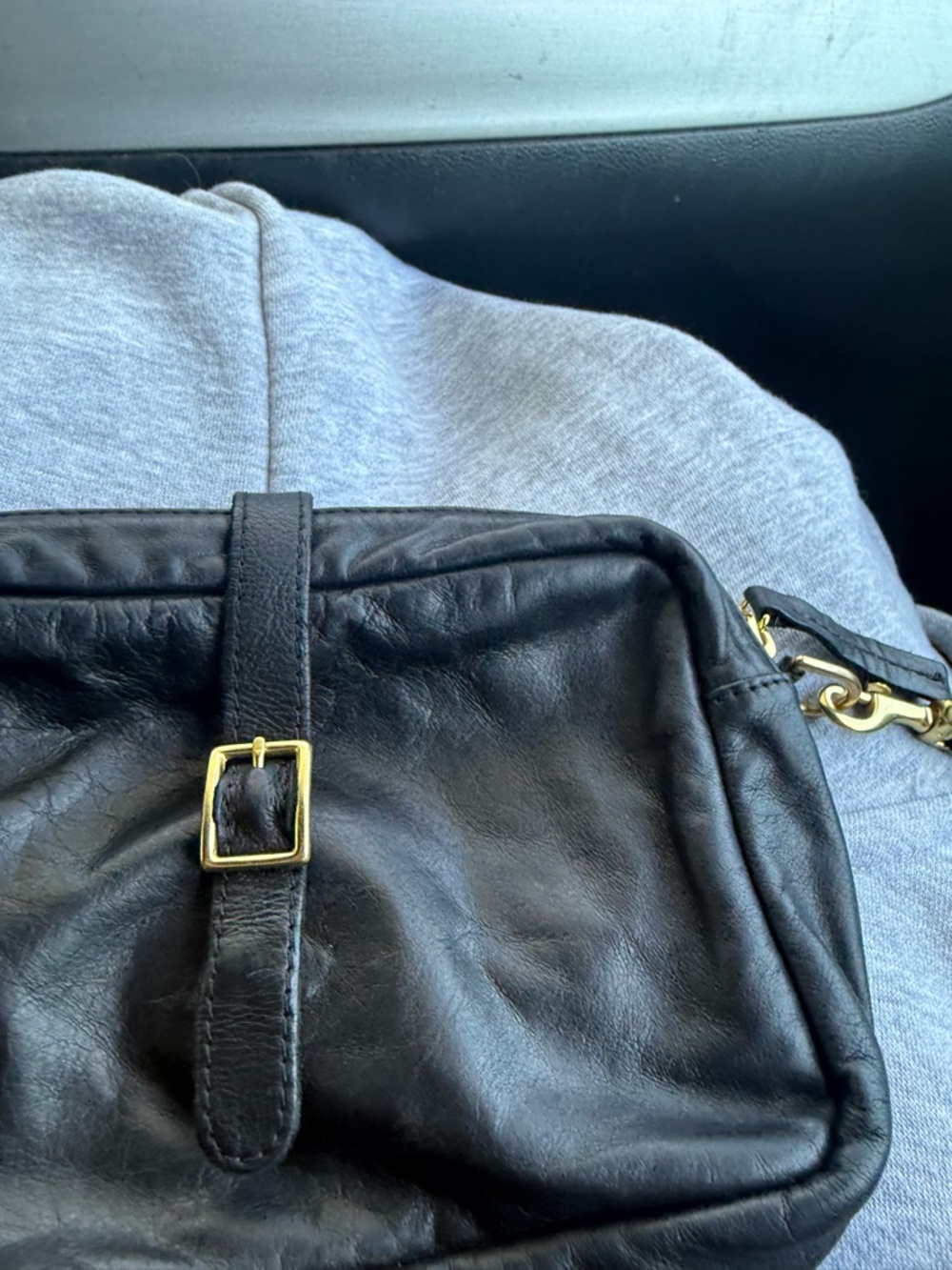Clare V Small Black Leather Crossbody Purse - Picture 2 of 5